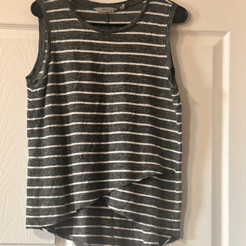 Athlete Criss Cross Stripe Linen Tank